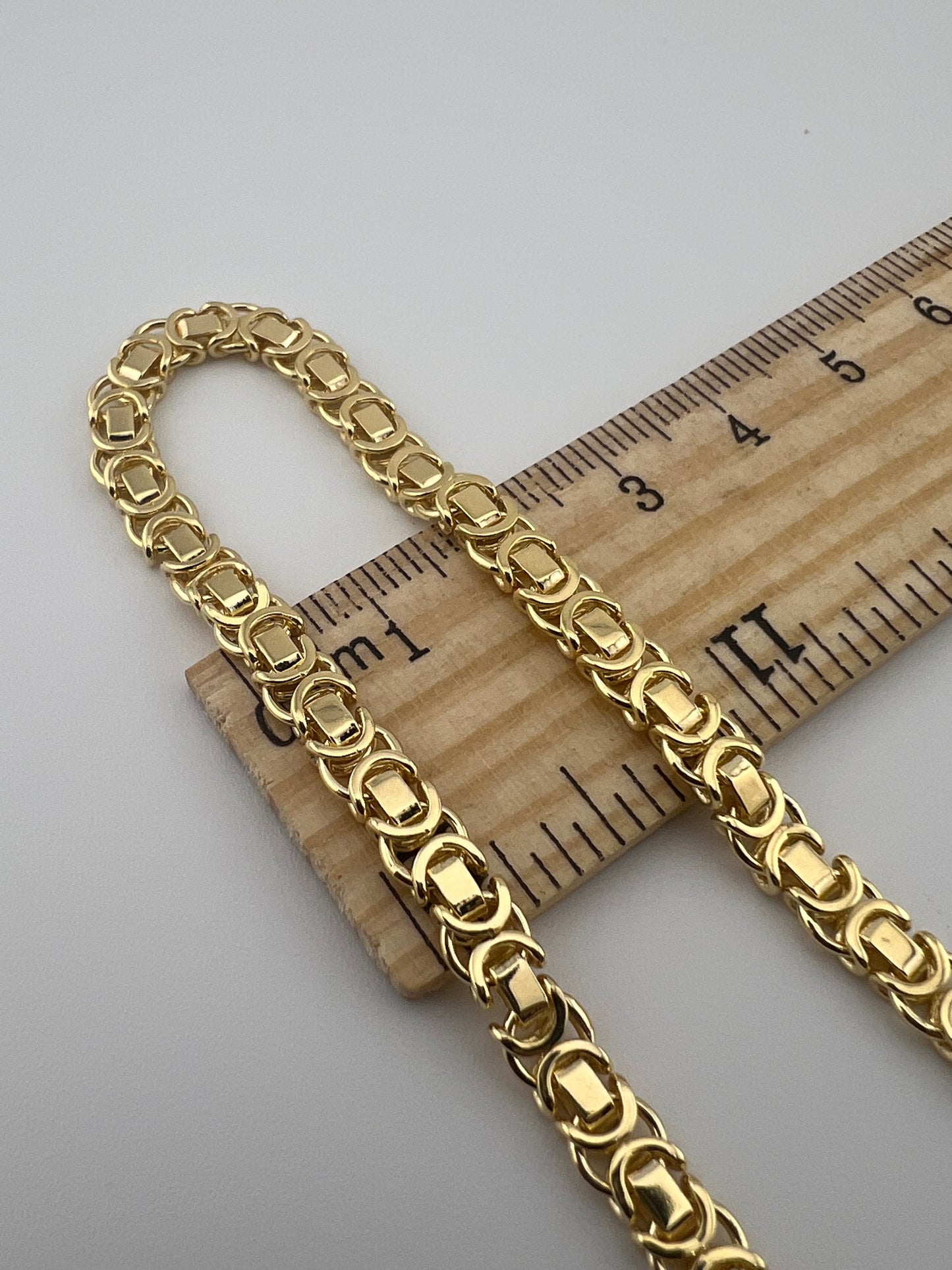Solid 9ct Yellow Gold 7.5 INCH - 5mm Byzantine Bracelet - Fully Hallmarked