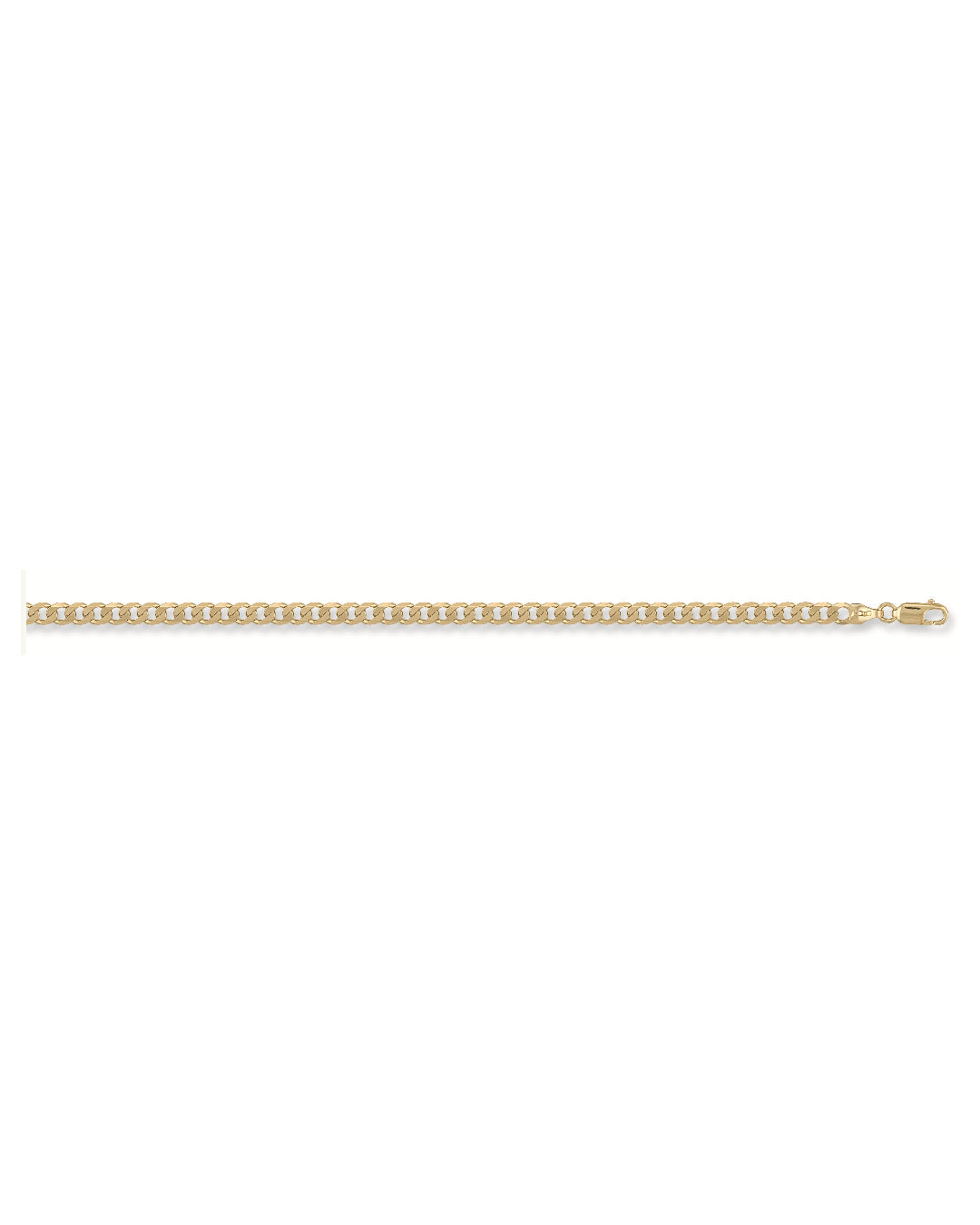Solid 9ct Yellow Gold Curb Chain - 4.6mm Wide - 8.5 Inches