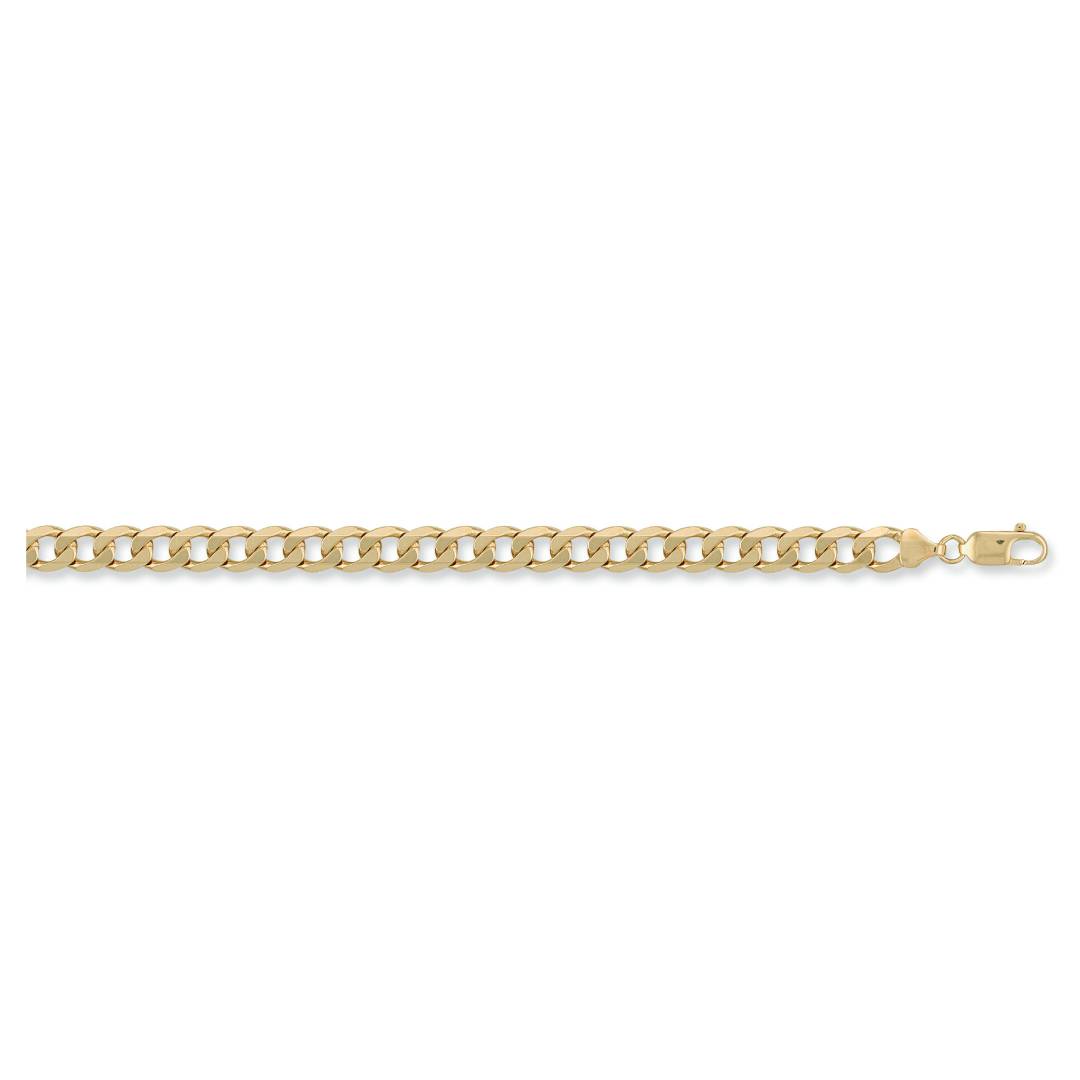 Solid 9ct Yellow Gold 9mm Curb Chains 18-30 Inches