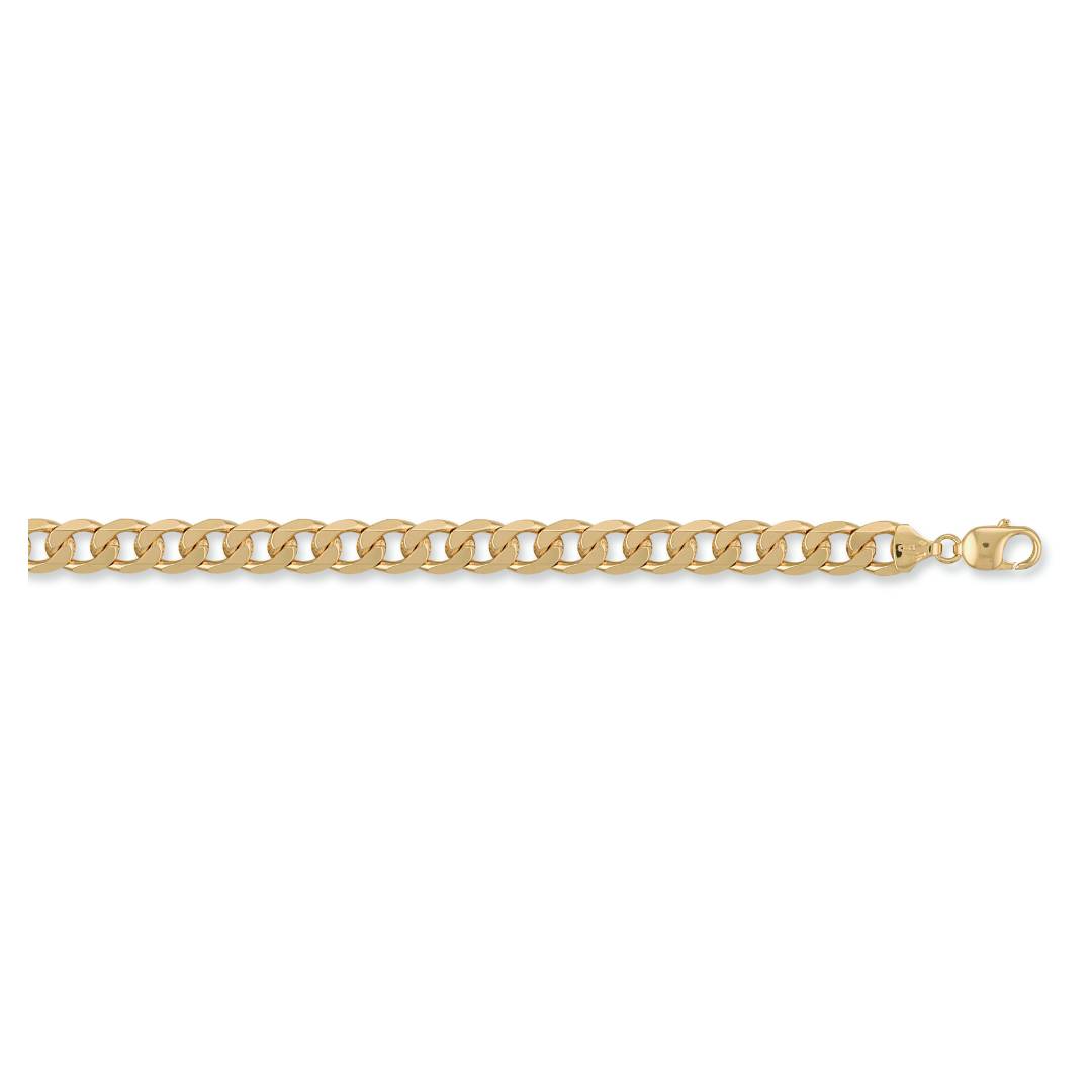 Solid 9ct Yellow Gold 10mm Curb Chains 20-30 Inches