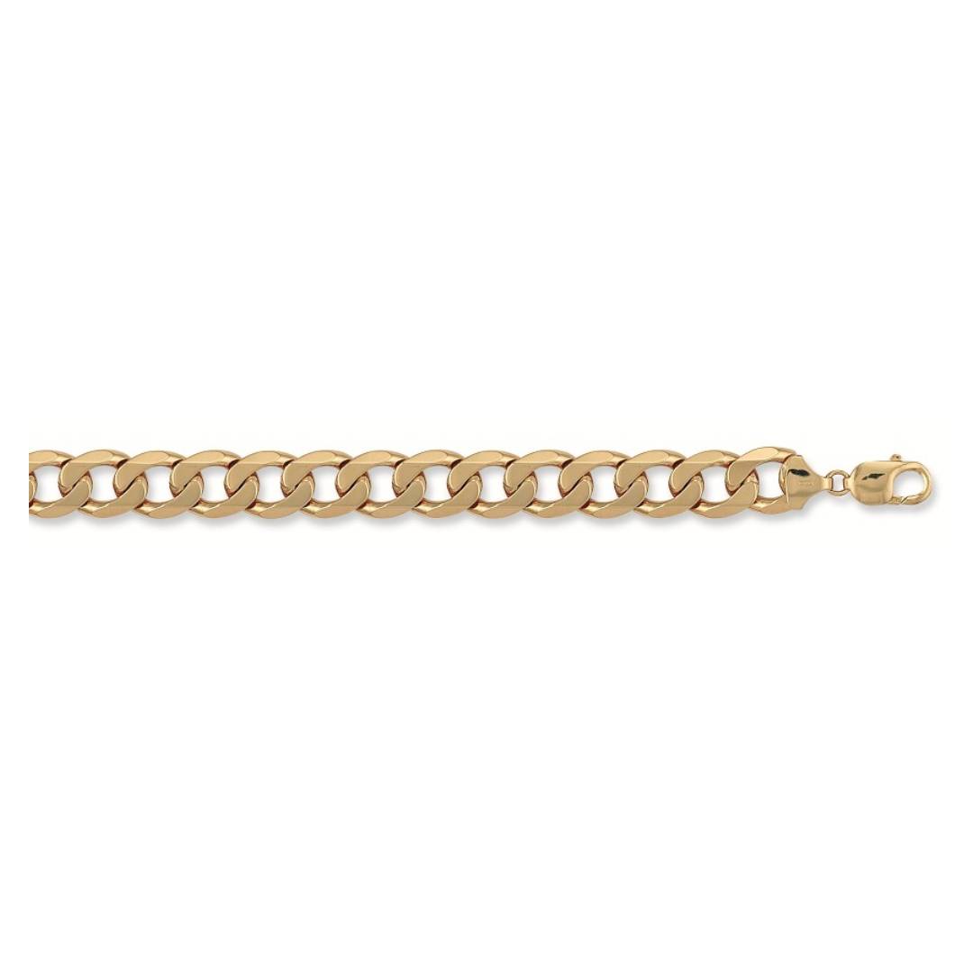 Solid 9ct Yellow Gold 14mm Curb Chain 20-30 Inches