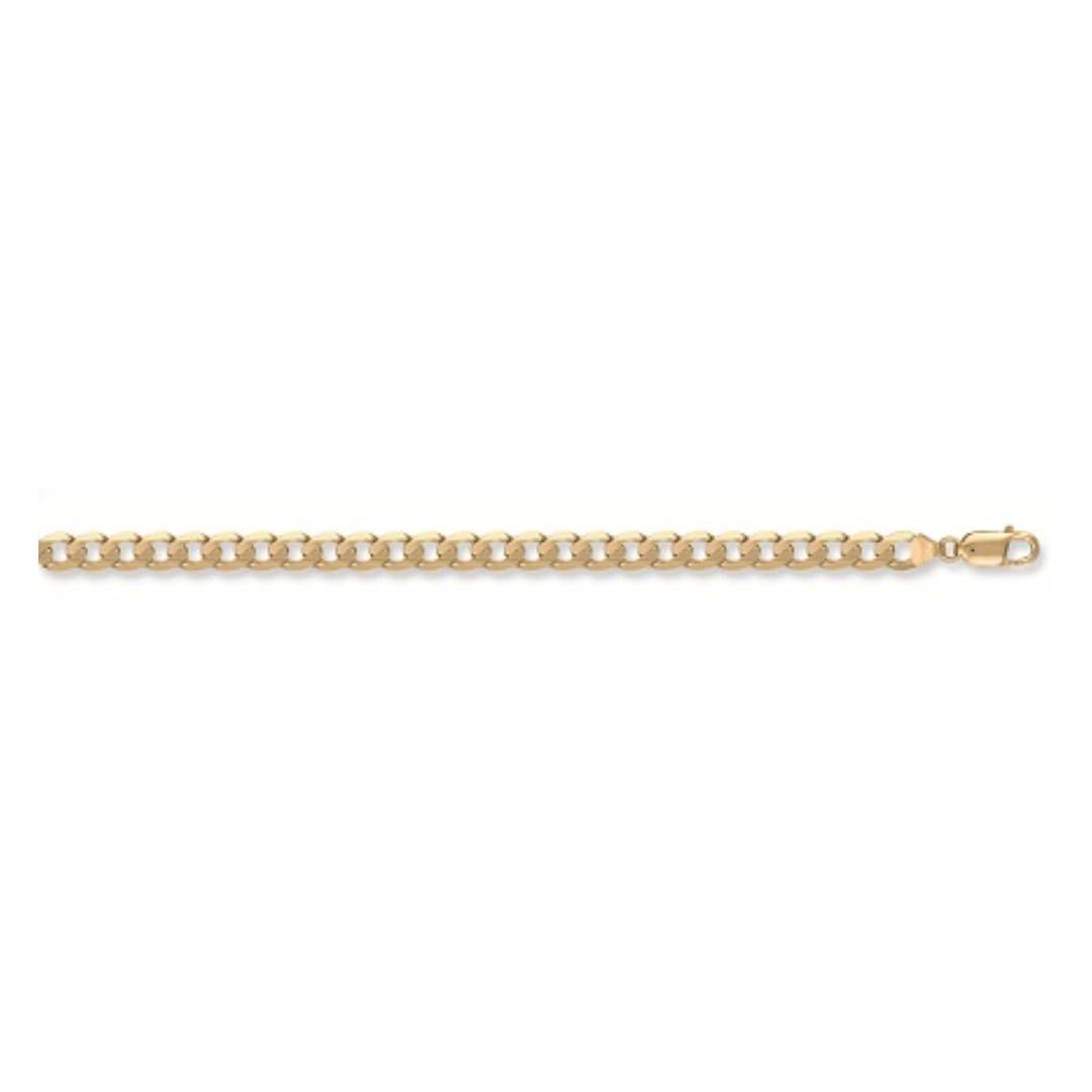 Solid 9ct Yellow Gold 3mm Flat Curb Chains