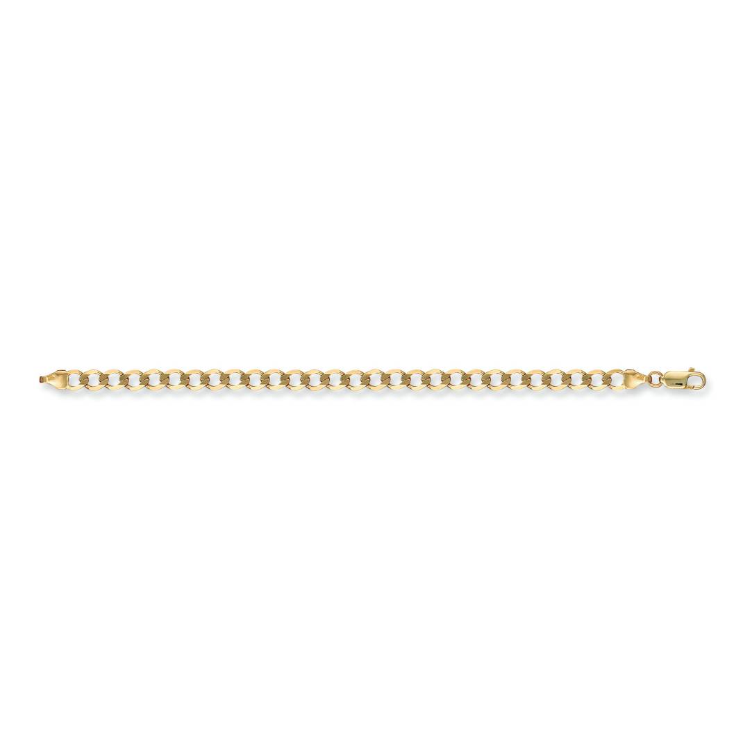 Solid 9ct Yellow Gold 5mm Flat Curb Chains 18-30 Inches