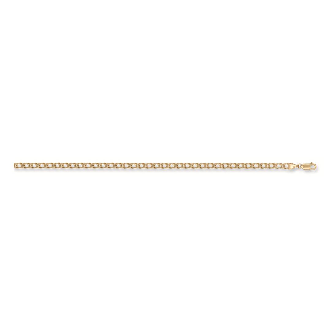 Solid 9ct Yellow Gold Double Link Curb Chain - 3.5mm Wide
