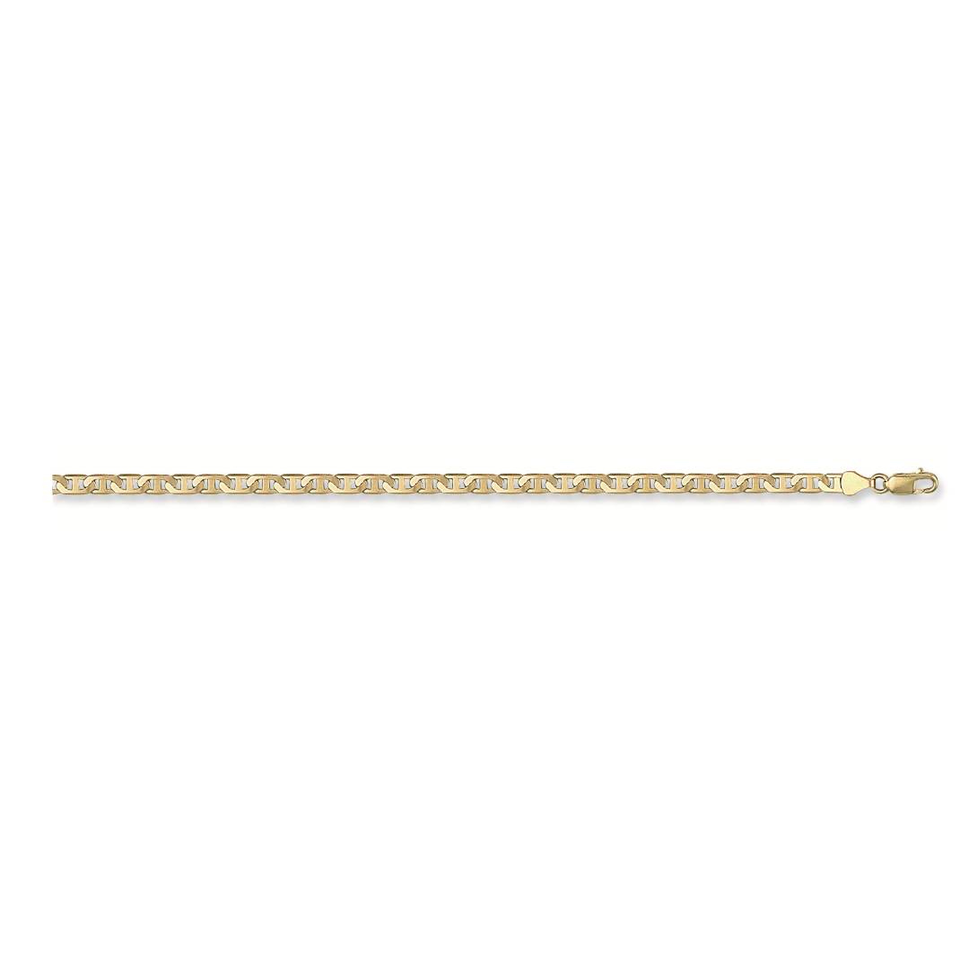 Solid 9ct Yellow Gold 4.4mm Flat Anchor Chain