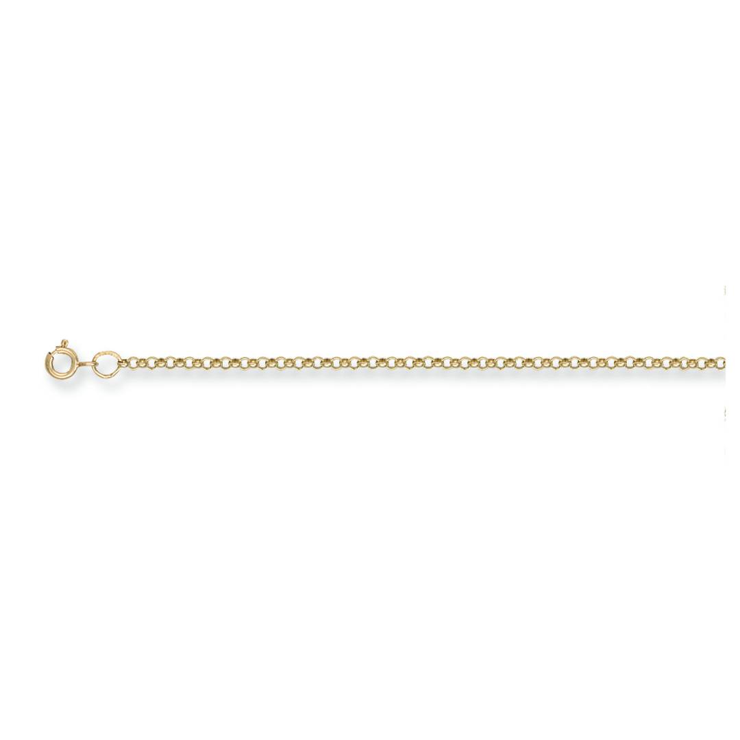 Solid 9ct Yellow Gold 2.3mm Round Belcher Chain - 16 Inch