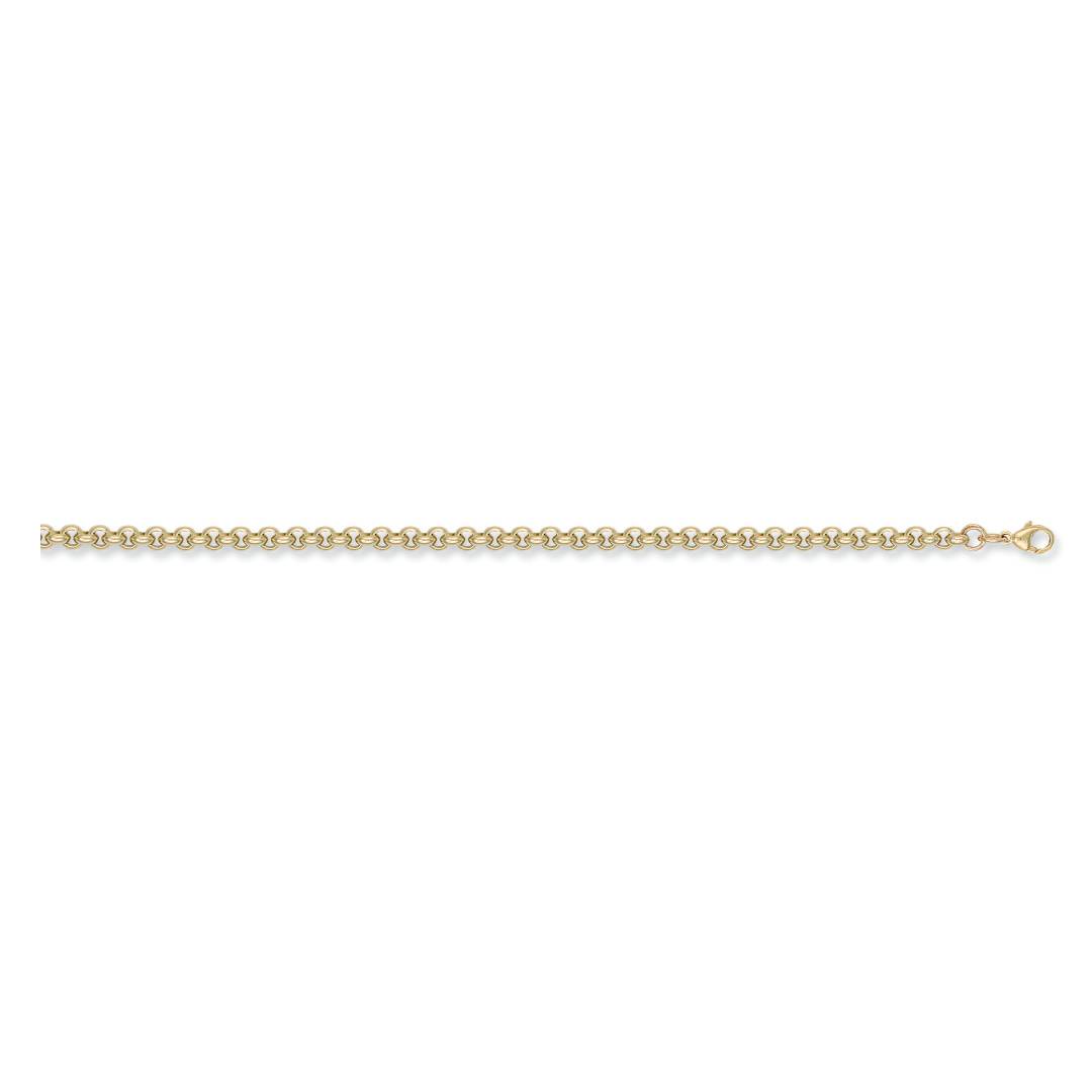 Solid 9ct Yellow Gold 5.4mm Round Belcher Chain - 18 Inch