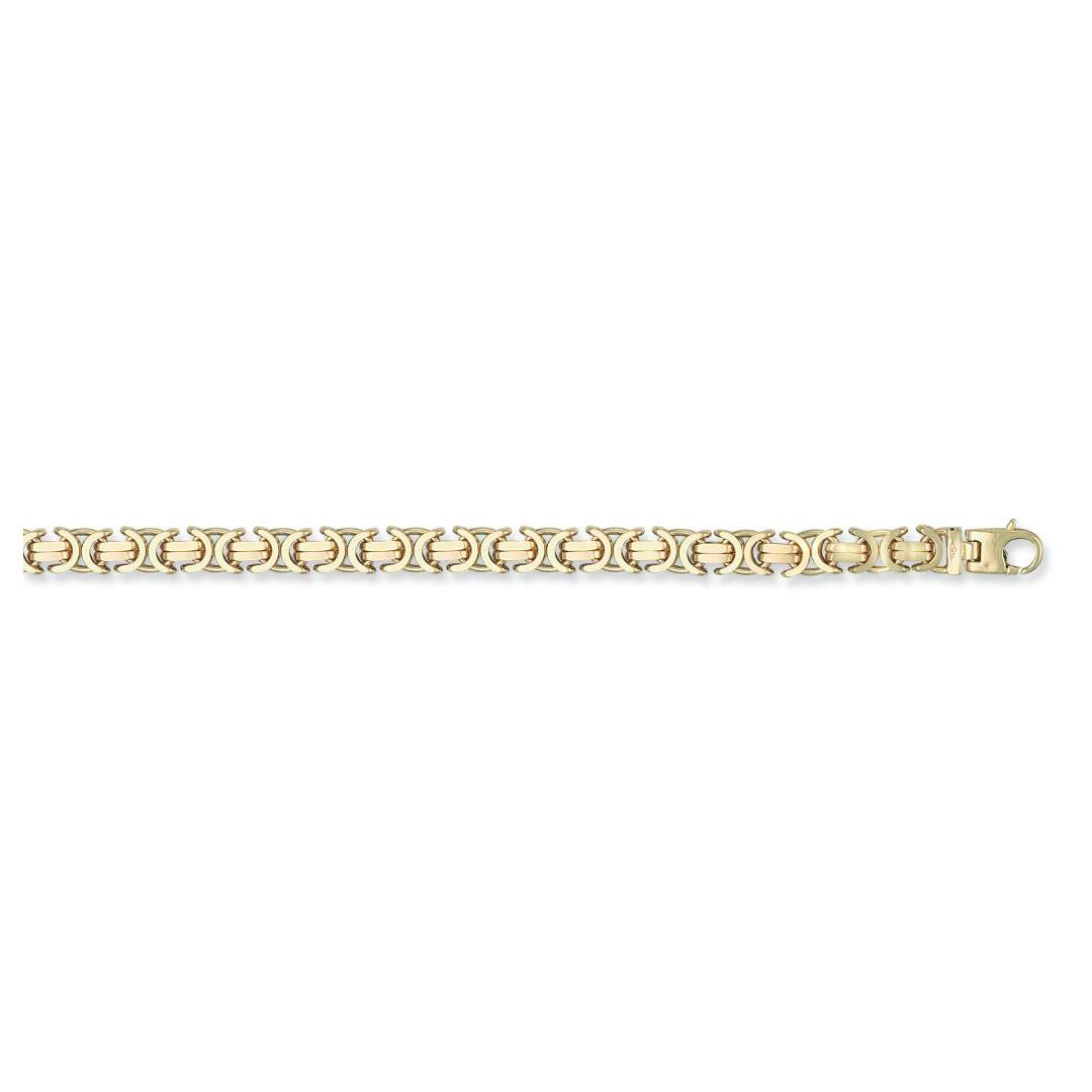 Solid 9ct Yellow Gold 10mm Flat Byzantine Necklaces 20-24 Inch