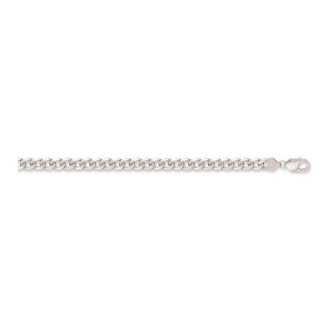 Solid 9ct White Gold 6mm Curb Chains 18-28 Inches