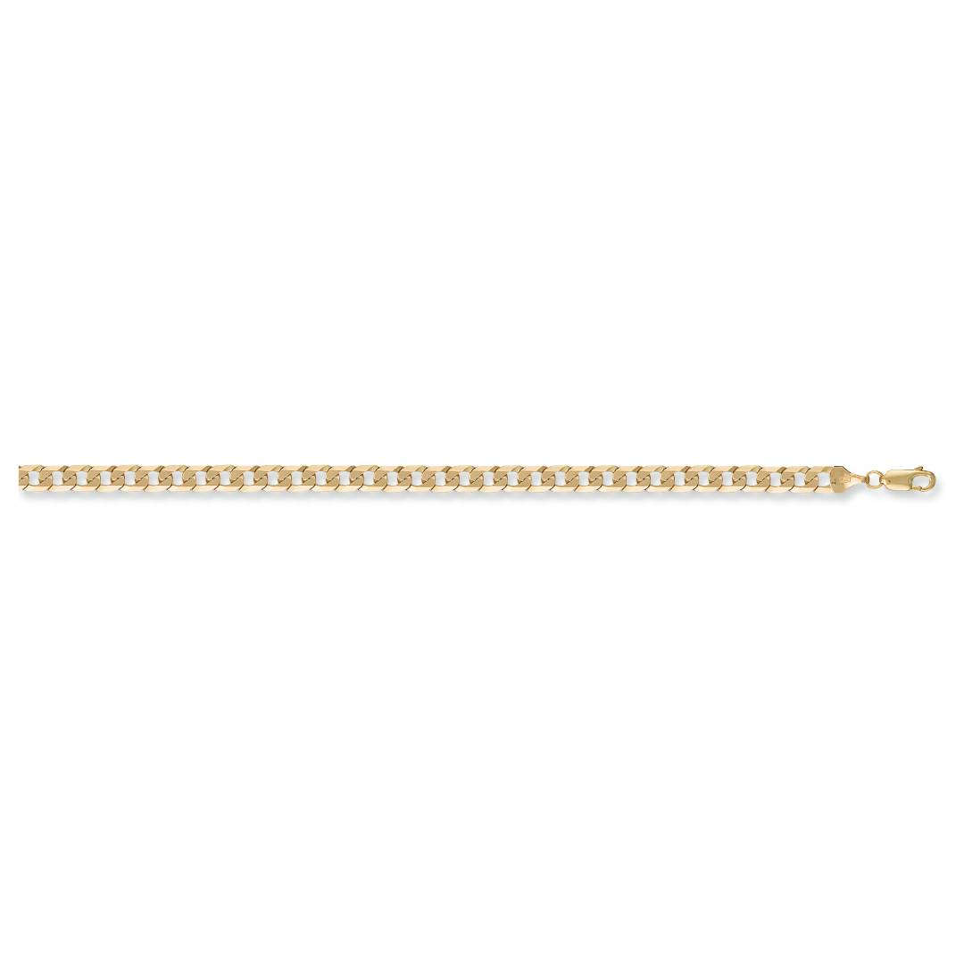 Solid 9ct Yellow Gold 6mm Flat Curb Chains