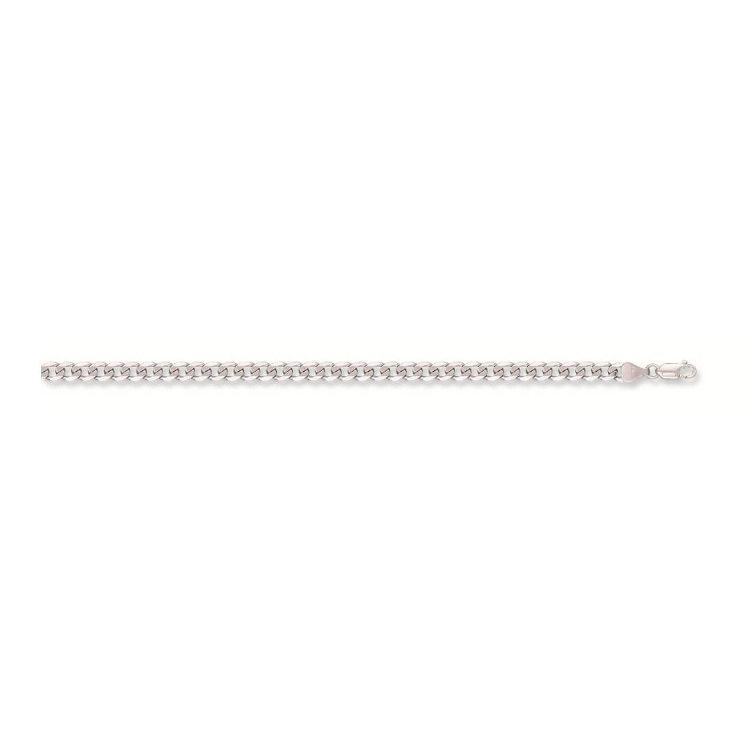 Solid 9ct White Gold 3mm Curb Chain 18-24 Inches