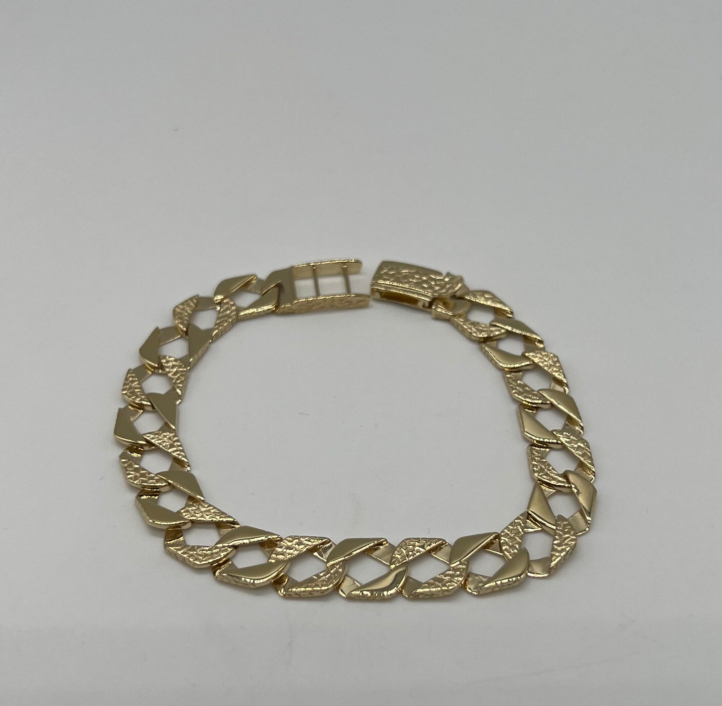 Solid 9ct Yellow Gold Flat Curb Bracelet - 11mm Wide - 8.5 Inches - UK Hallmark