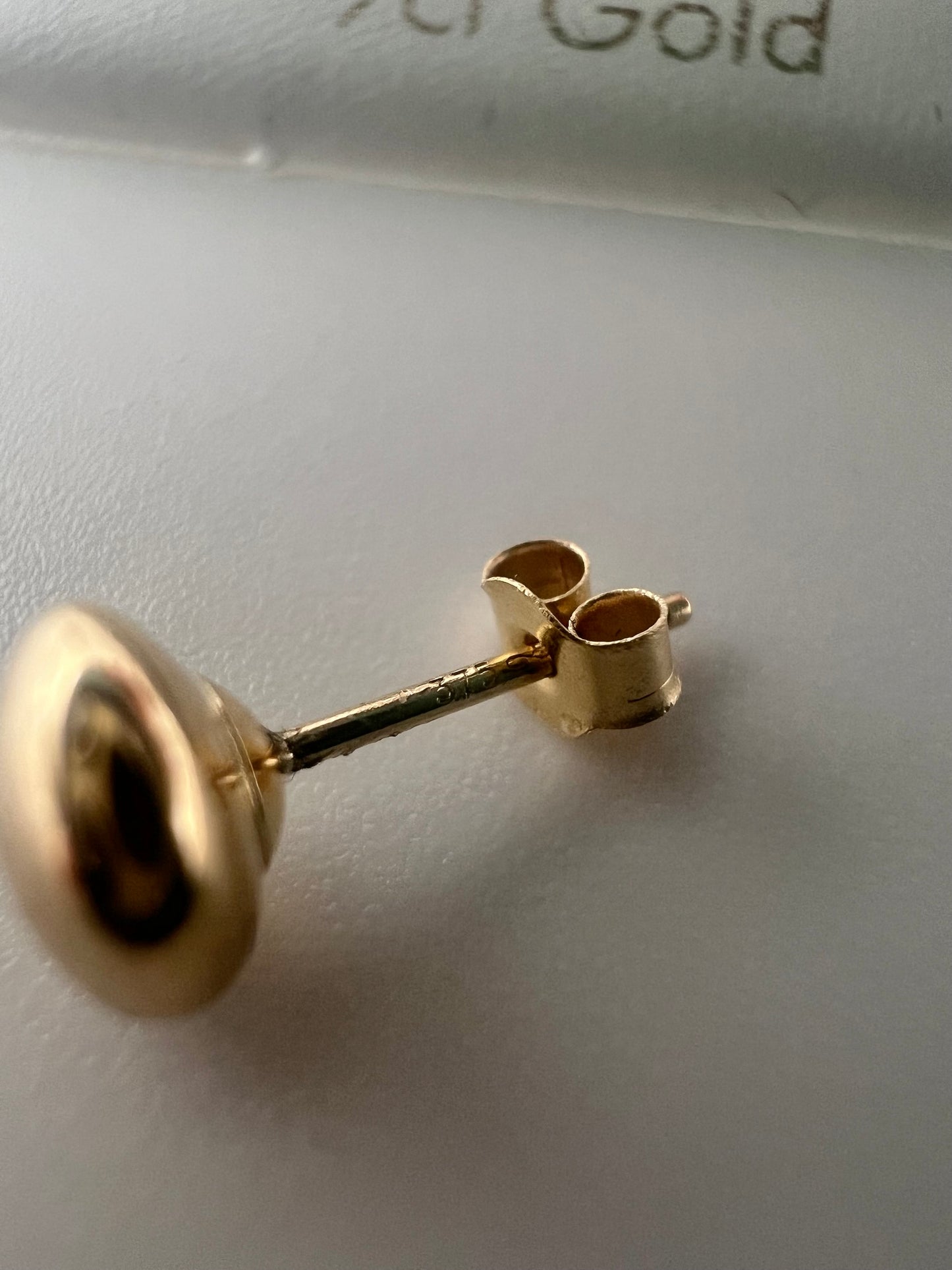 New 9ct Yellow Gold 6mm Button Stud Earrings - 6mm Gold Stud Earrings