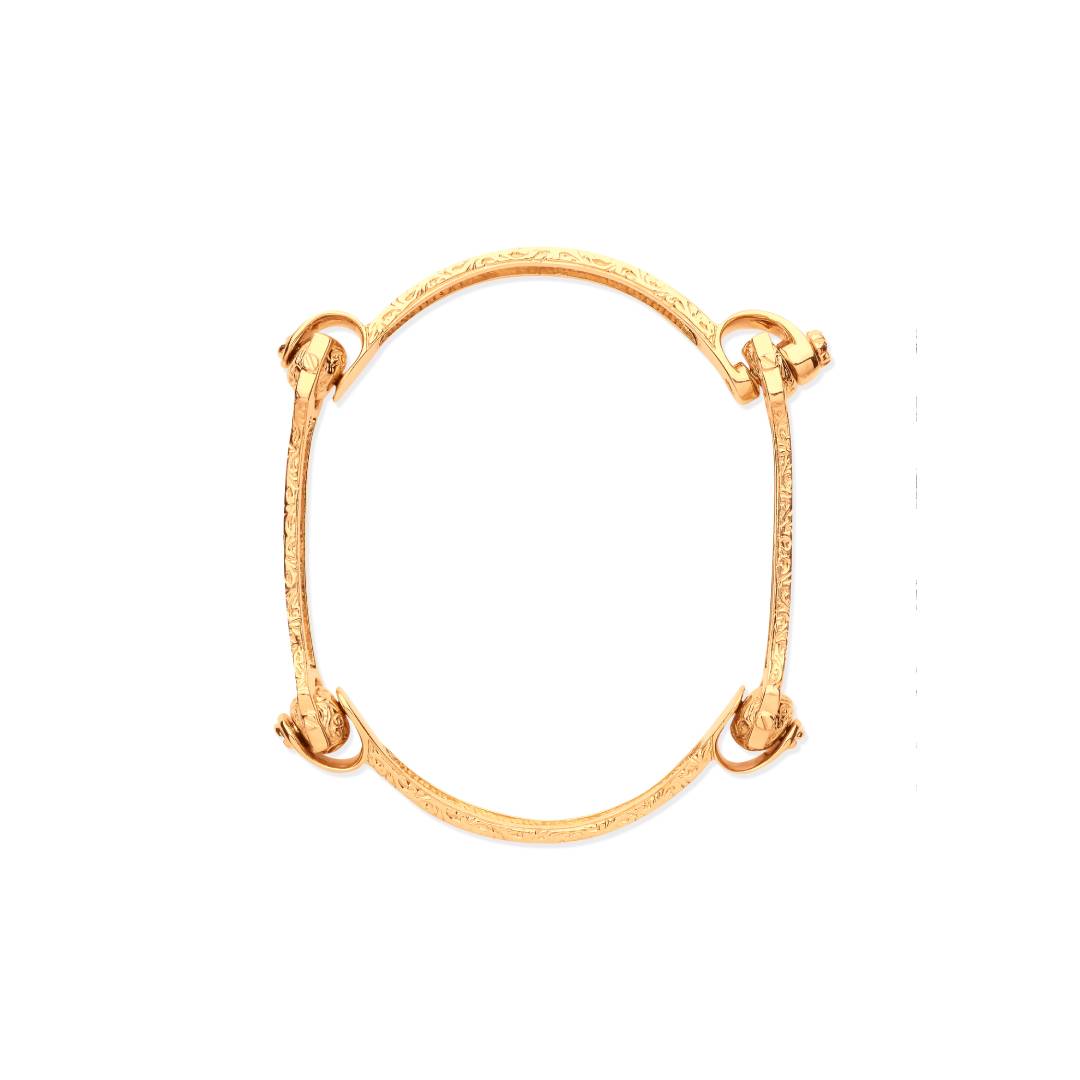 Solid 9ct Yellow Gold Men's 12mm Chunky Bone Banlge