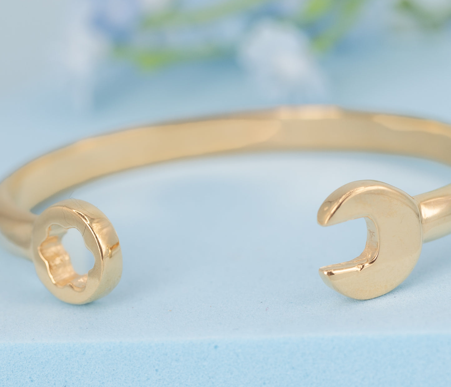 Solid 9ct Yellow Gold Baby / Kids Spanner Bangle