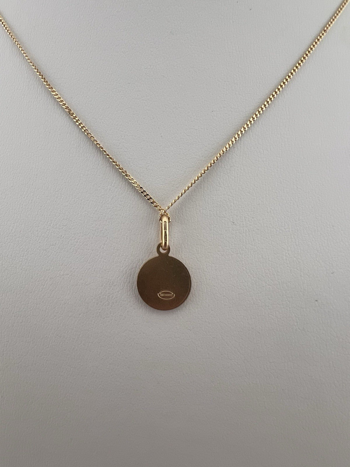 Solid 9ct Yellow Gold Small 10mm St Christopher Pendant