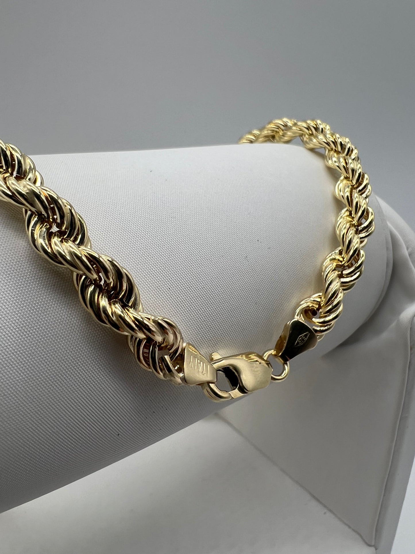 9ct Yellow Gold 6mm Rope Chains & Bracelets - 7.5, 8.5, 18, 20, 22, 24, 28, 30, 34 Inch - Full UK Hallmark