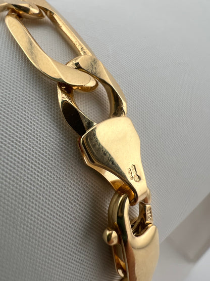 9ct Solid Yellow Gold 7mm Fiagro Chain / Necklace - 18” - 30” - FULL UK HALLMARK & BOXED