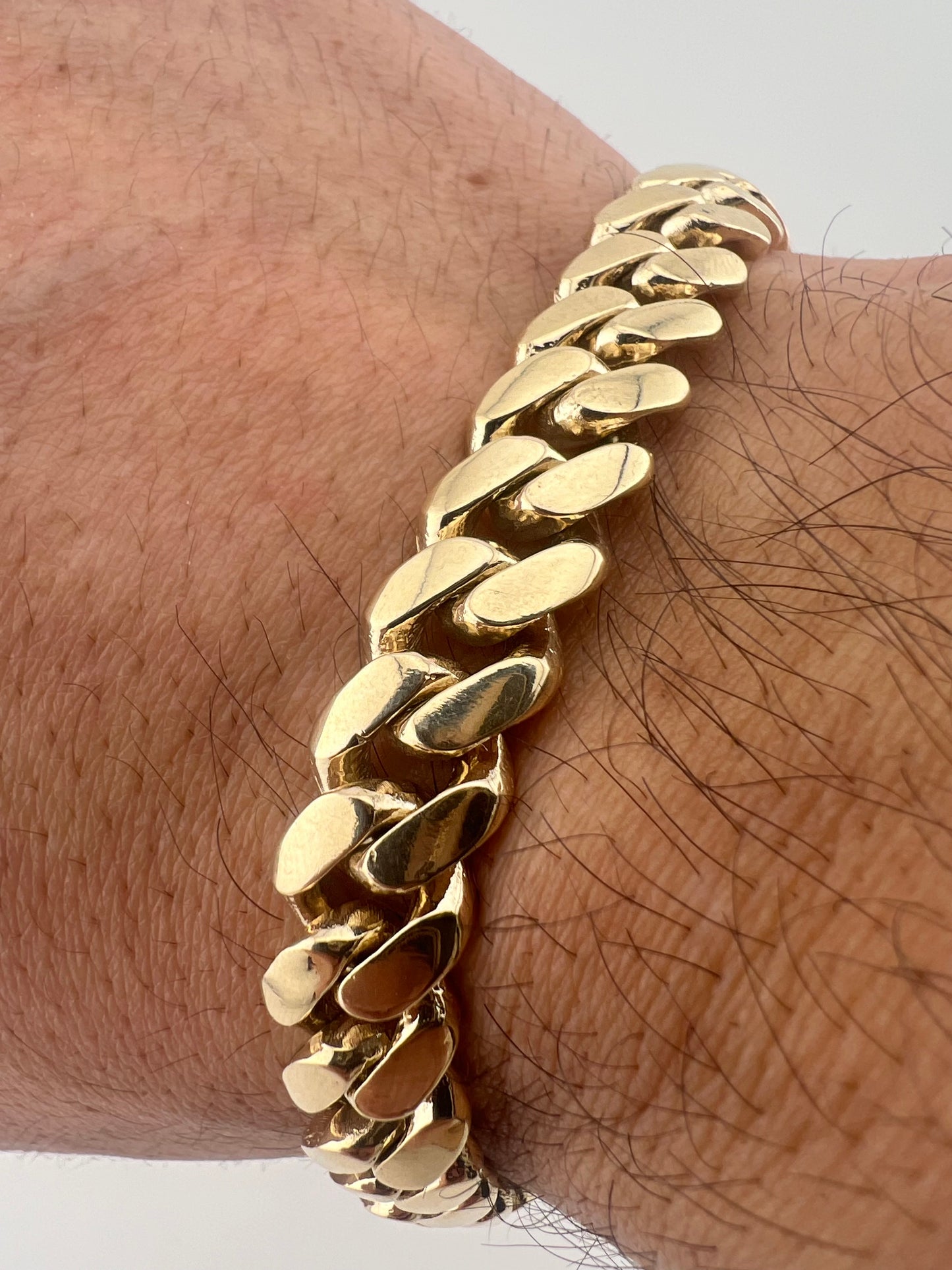 New SOLID 9ct Yellow Gold Cuban 10MM Link Curb Chain - 9 INCH - UK Hallmarked
