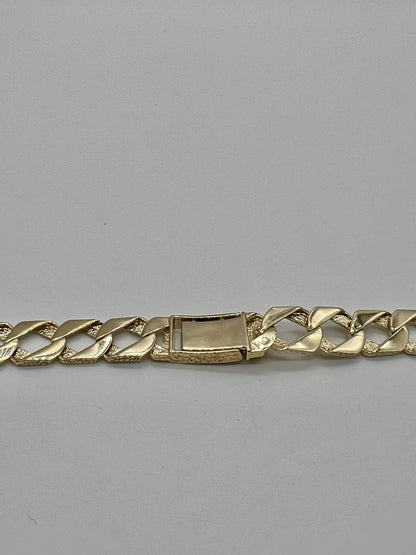 New Solid 9ct Yellow Gold Flat Curb Link - 24 Inch - 11mm Wide - UK Hallmark