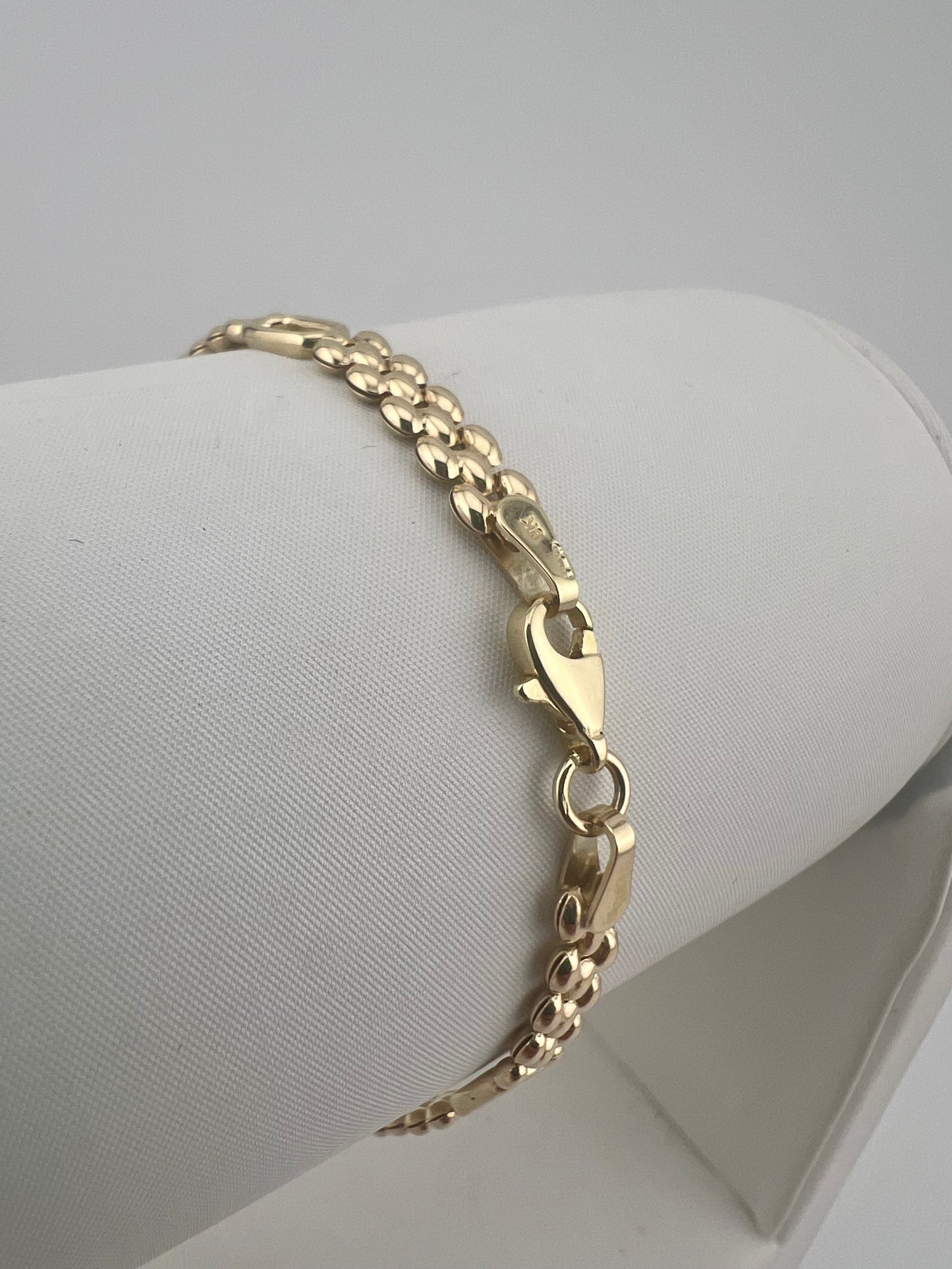 9ct Gold Ladies Panther Link Bracelet - 4.5mm - 7.5 Inch - Full Hallmark & Box
