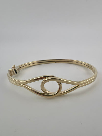 Women’s 9ct Yellow Gold  Ladies Bangle  - 7.5 Inch - Full Hallmark & Box