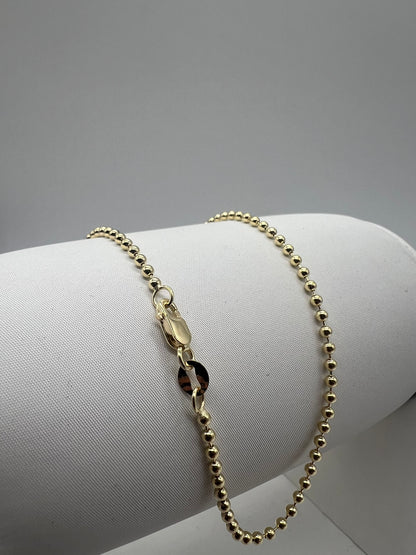 Solid 9ct Gold Ball/Bead Chain - 2MM Wide - 16" 18" 20" 22" 24" - Full Hallmark