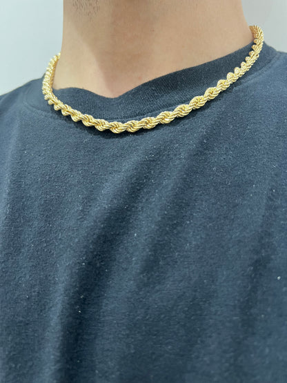 9ct Yellow Gold 6mm Rope Chains & Bracelets - 7.5, 8.5, 18, 20, 22, 24, 28, 30, 34 Inch - Full UK Hallmark