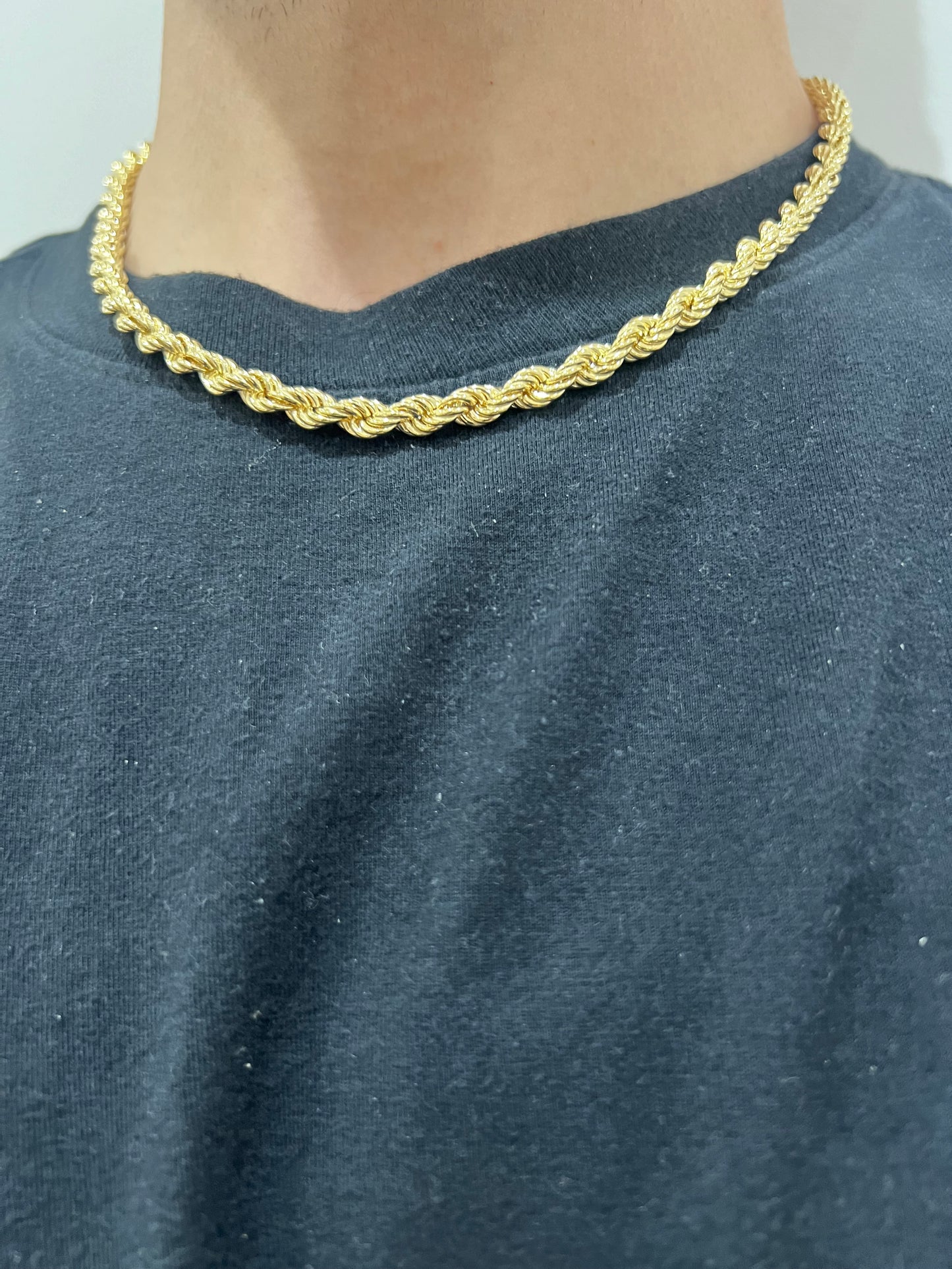 9ct Yellow Gold 6mm Rope Chains & Bracelets - 7.5, 8.5, 18, 20, 22, 24, 28, 30, 34 Inch - Full UK Hallmark