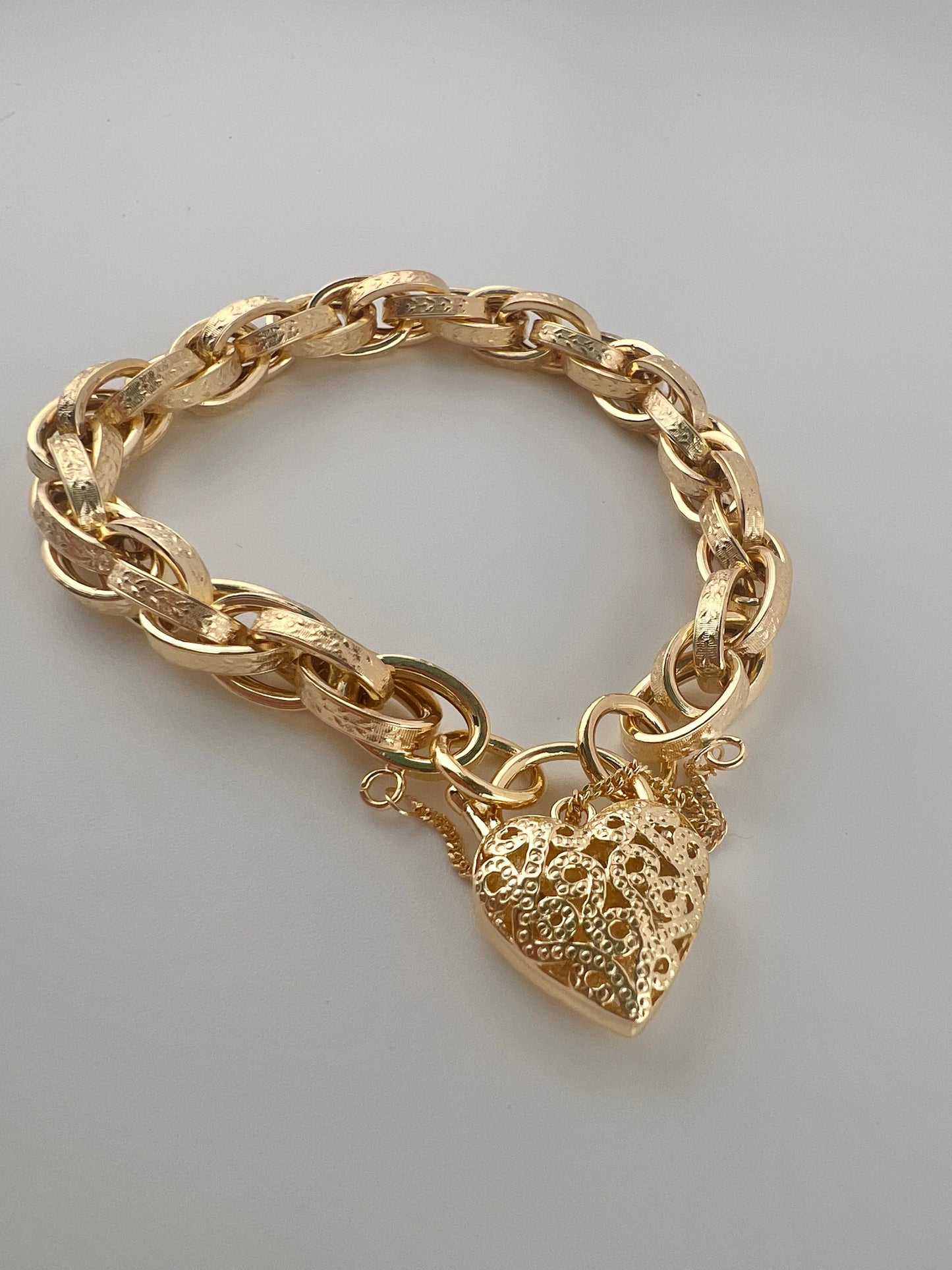 9ct Yellow Gold Price Of Wales Padlock Bracelet - New Large Chunky Gold Bracelet