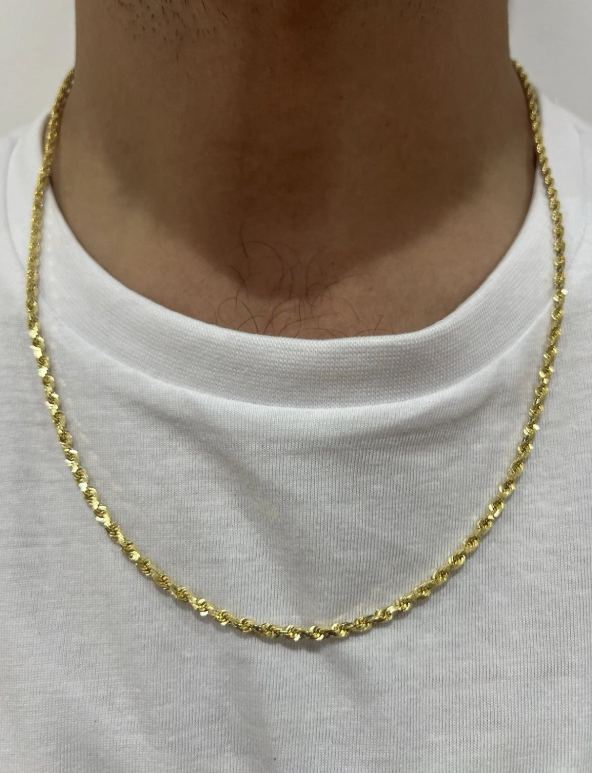 9ct Yellow Gold SOLID 3mm Rope Chain - 24 Inches - Fully Hallmarked & Boxed