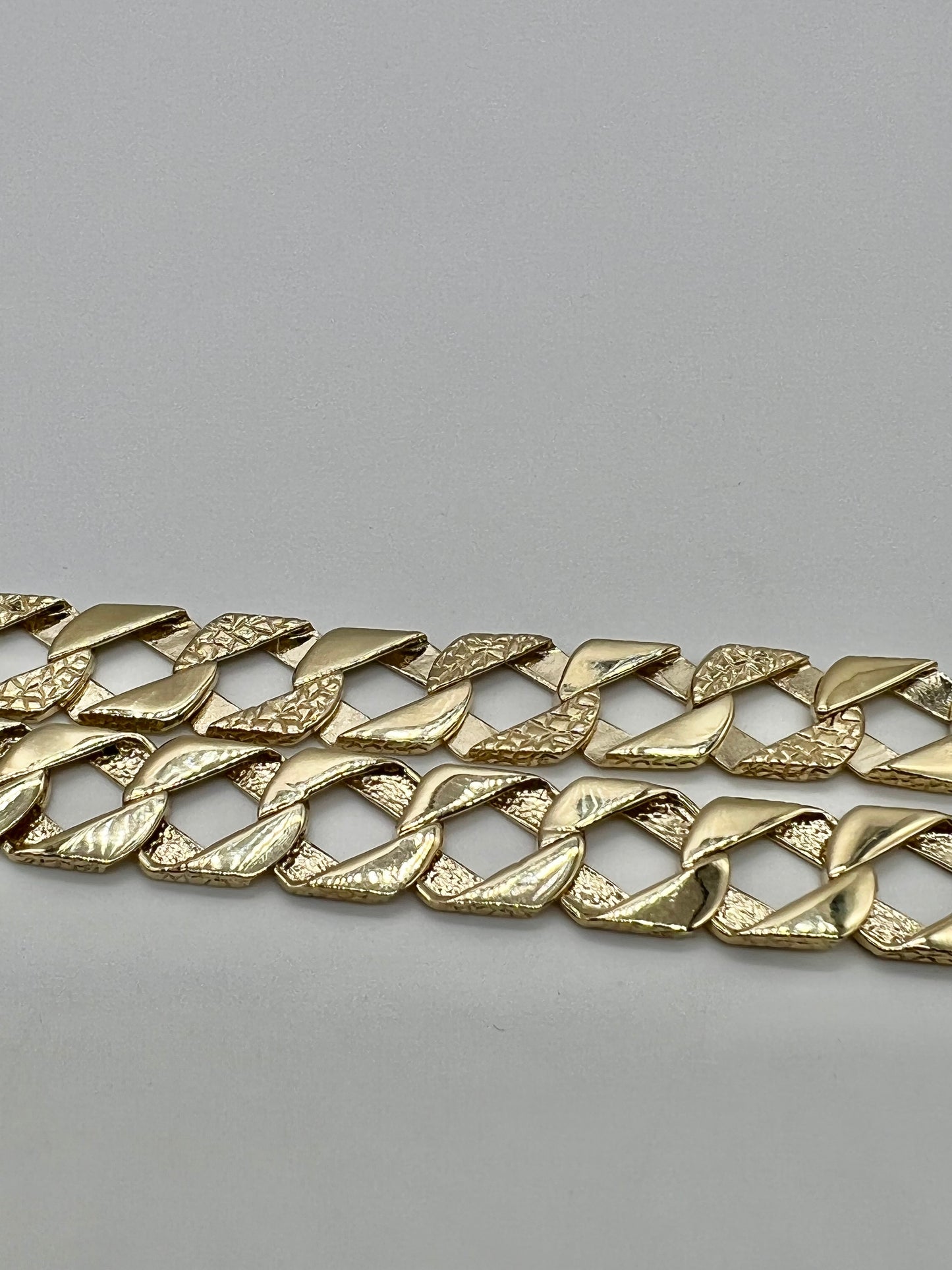 New Solid 9ct Yellow Gold Flat Curb Link - 24 Inch - 11mm Wide - UK Hallmark