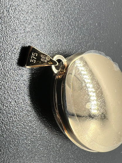 Genuine 9ct Yellow Gold Medium Size Oval Plain Picture Locket / Pendant - Boxed