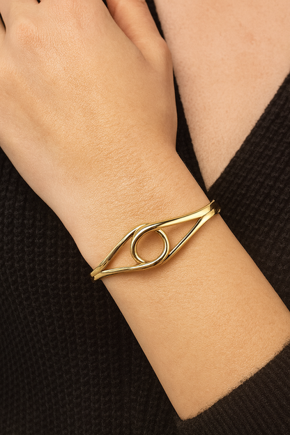 Women’s 9ct Yellow Gold  Ladies Bangle  - 7.5 Inch - Full Hallmark & Box
