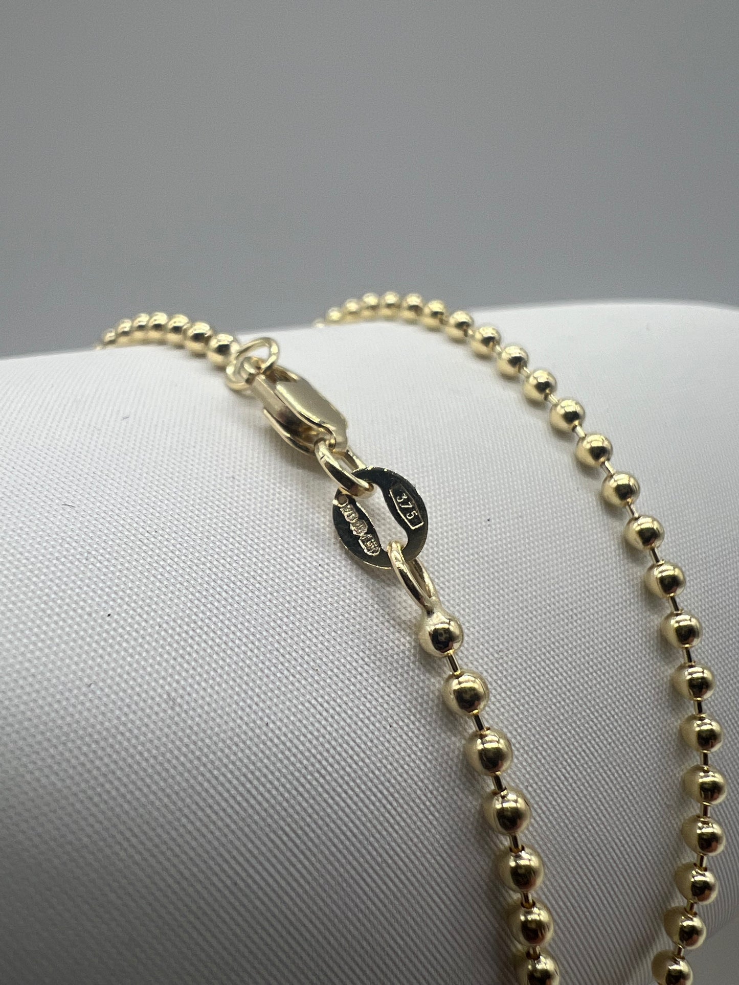 Solid 9ct Gold Ball/Bead Chain - 2MM Wide - 16" 18" 20" 22" 24" - Full Hallmark