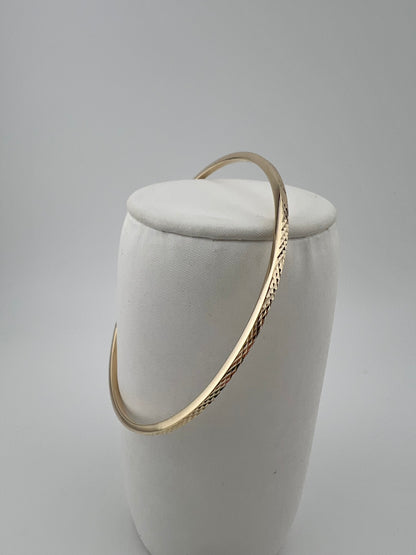 Women’s 9ct Yellow Gold Bracelet - Ladies Gold 2mm Thin Plain Slave Bangle