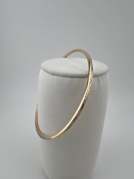 Women’s 9ct Yellow Gold Bracelet - Ladies Gold 2mm Thin Plain Slave Bangle