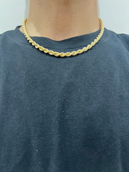 9ct Yellow Gold 6mm Rope Chains & Bracelets - 7.5, 8.5, 18, 20, 22, 24, 28, 30, 34 Inch - Full UK Hallmark