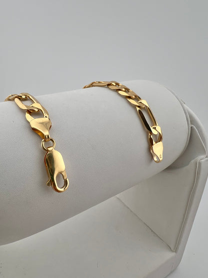 9ct Solid Yellow Gold 7mm Fiagro Chain / Necklace - 18” - 30” - FULL UK HALLMARK & BOXED
