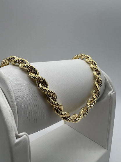 9ct Yellow Gold 6mm Rope Chains & Bracelets - 7.5, 8.5, 18, 20, 22, 24, 28, 30, 34 Inch - Full UK Hallmark