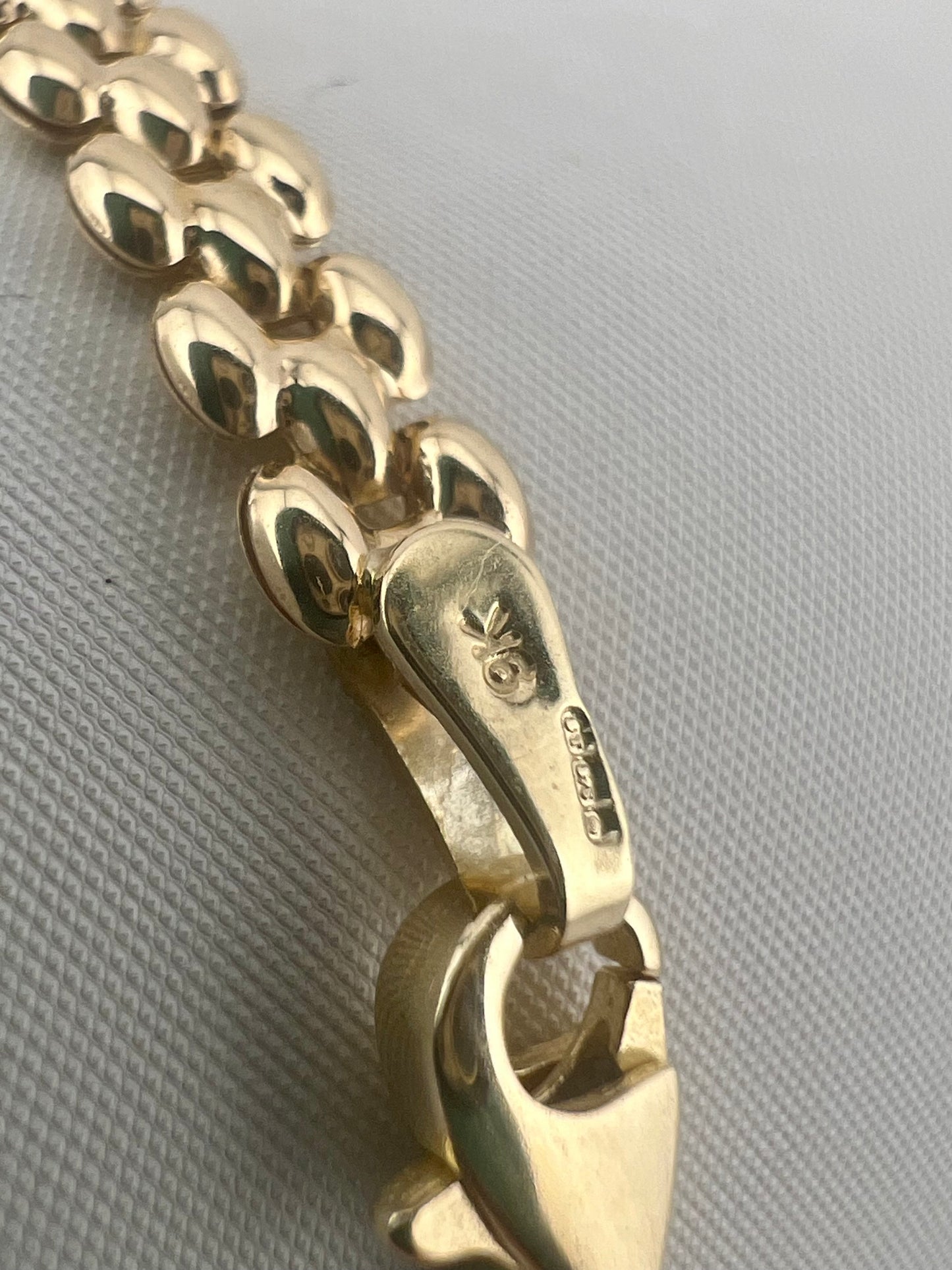 9ct Gold Ladies Panther Link Bracelet - 4.5mm - 7.5 Inch - Full Hallmark & Box