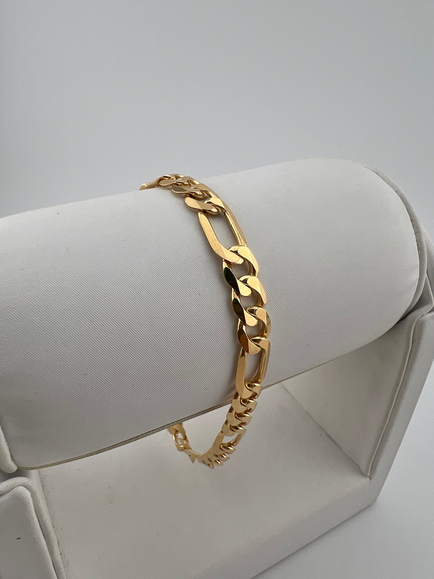 9ct Solid Gold Men’s Bracelet 8.5 INCH 7mm Fiagro - FULL UK HALLMARK & BOXED