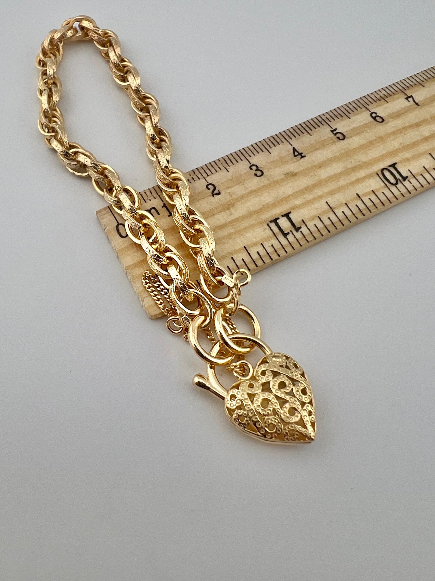 9ct Yellow Gold Price Of Wales Padlock Bracelet - 7.5 INCH - Fully Hallmarked