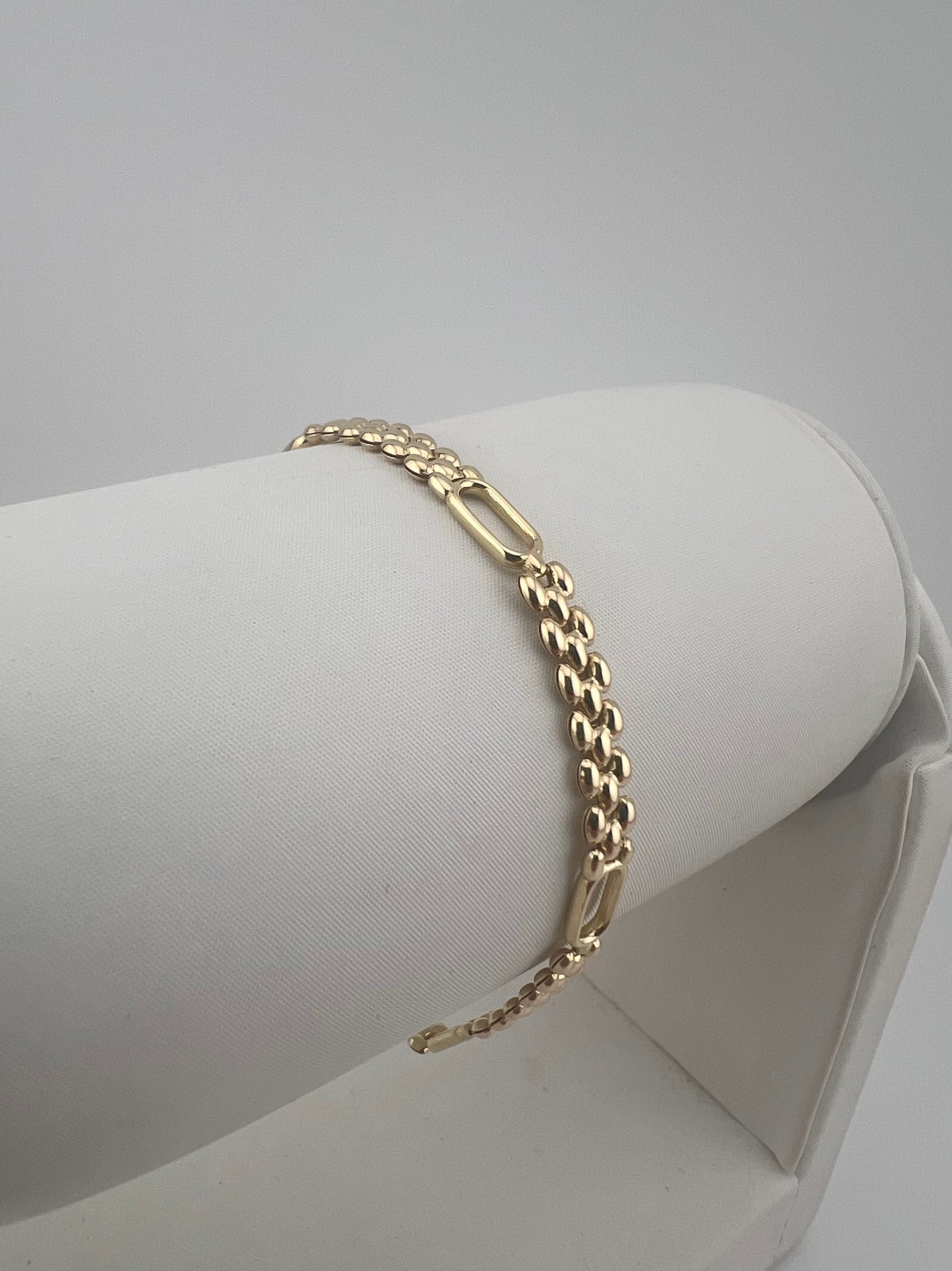 9ct Gold Ladies Panther Link Bracelet - 4.5mm - 7.5 Inch - Full Hallmark & Box