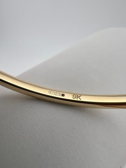 Women’s 9ct Yellow Gold Bracelet - Ladies Gold 2mm Thin Plain Slave Bangle
