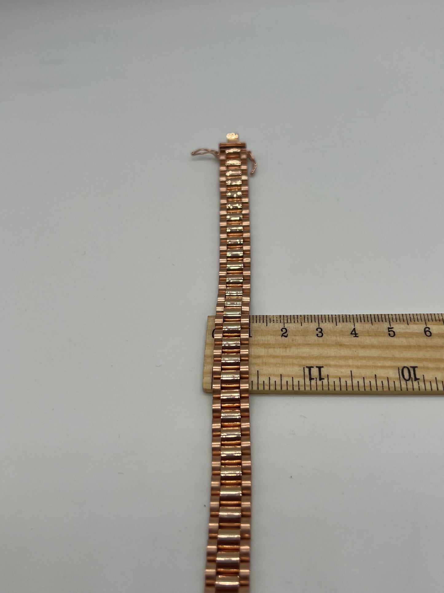 Solid 9ct Rose Gold 10mm Bracelet - 7 Inch  - 10mm Wide - Fully Hallmarked