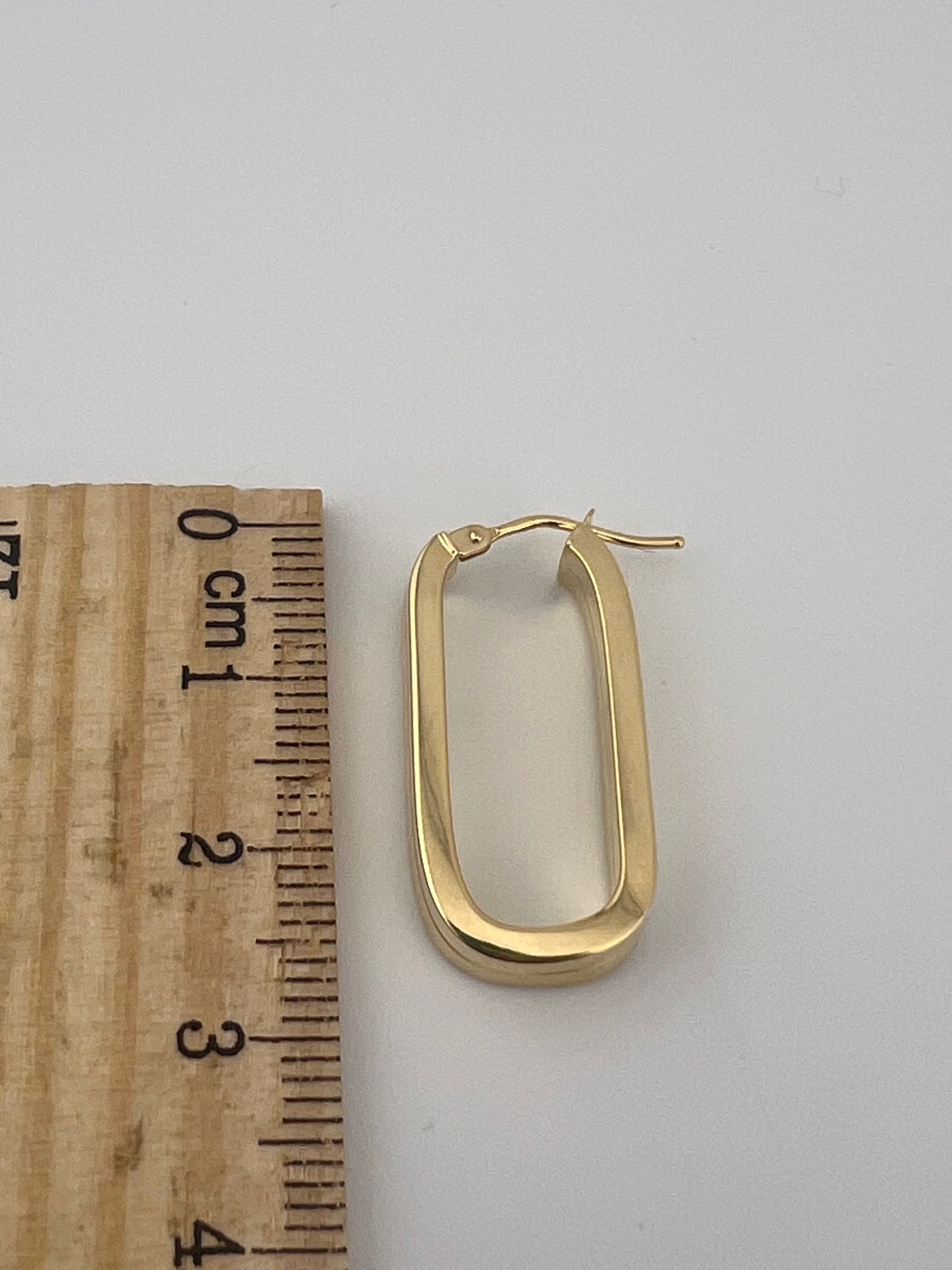 Ladies 9ct Gold Earrings New - Ladies 9ct Yellow Gold Drop Earrings - 28mm Drops
