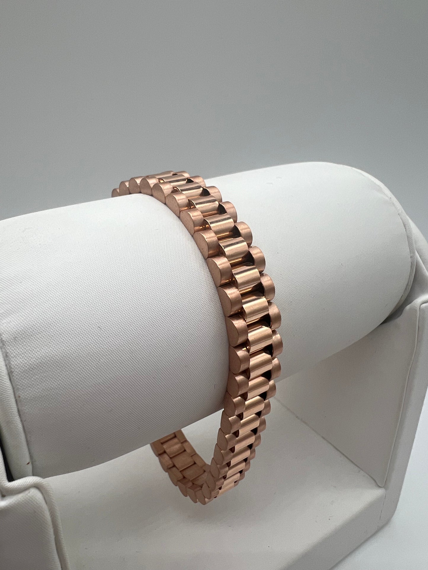 Solid 9ct Rose Gold 10mm Bracelet - 7 Inch  - 10mm Wide - Fully Hallmarked