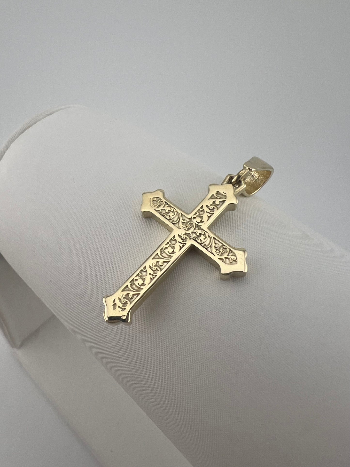 Solid 9ct Yellow Gold Cross Pendant UK Stock - Solid Gold Cross - UK Hallmark