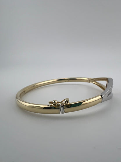 Women’s 9ct Gold Bangle  - 7.5 Inch - Ladies Gold Bracelet - Full Hallmark & Box